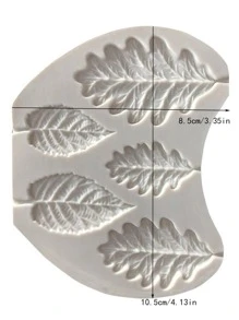 1入組矽膠蛋糕創意樹葉設計蛋糕模具烘焙 - 灰色 - 查看 1