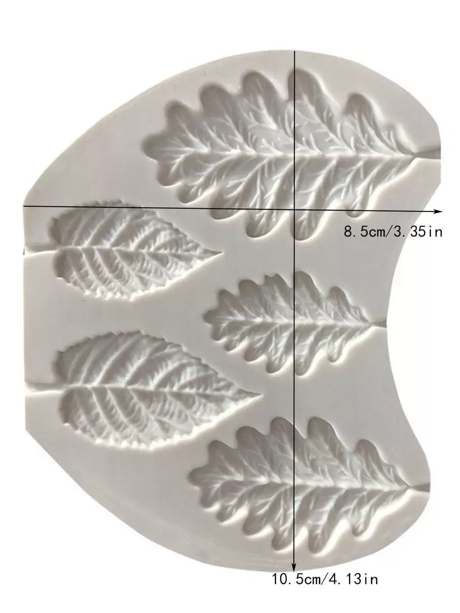 1入組矽膠蛋糕創意樹葉設計蛋糕模具烘焙 - 灰色 - 查看 1