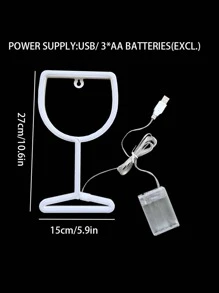 1 Nhựa Đèn Neon, Sáng Tạo Hình Chiếc Cốc LED Neon Ký Cho Gia Đình - Màu vàng - Xem 5