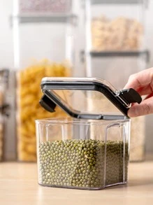 1pc 700ML Plastic Food Storage Box, Modern Clear Grain Storage Jar For Kitchen - Clear - View 3