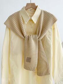 1 件纯色迪基领简约纯色仿领 - 米色 - 查看 2