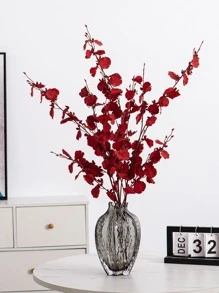 件舞動蘭花形人造花，現代北歐風格，適合派對插花家居裝飾 - 紅色 - 查看 2