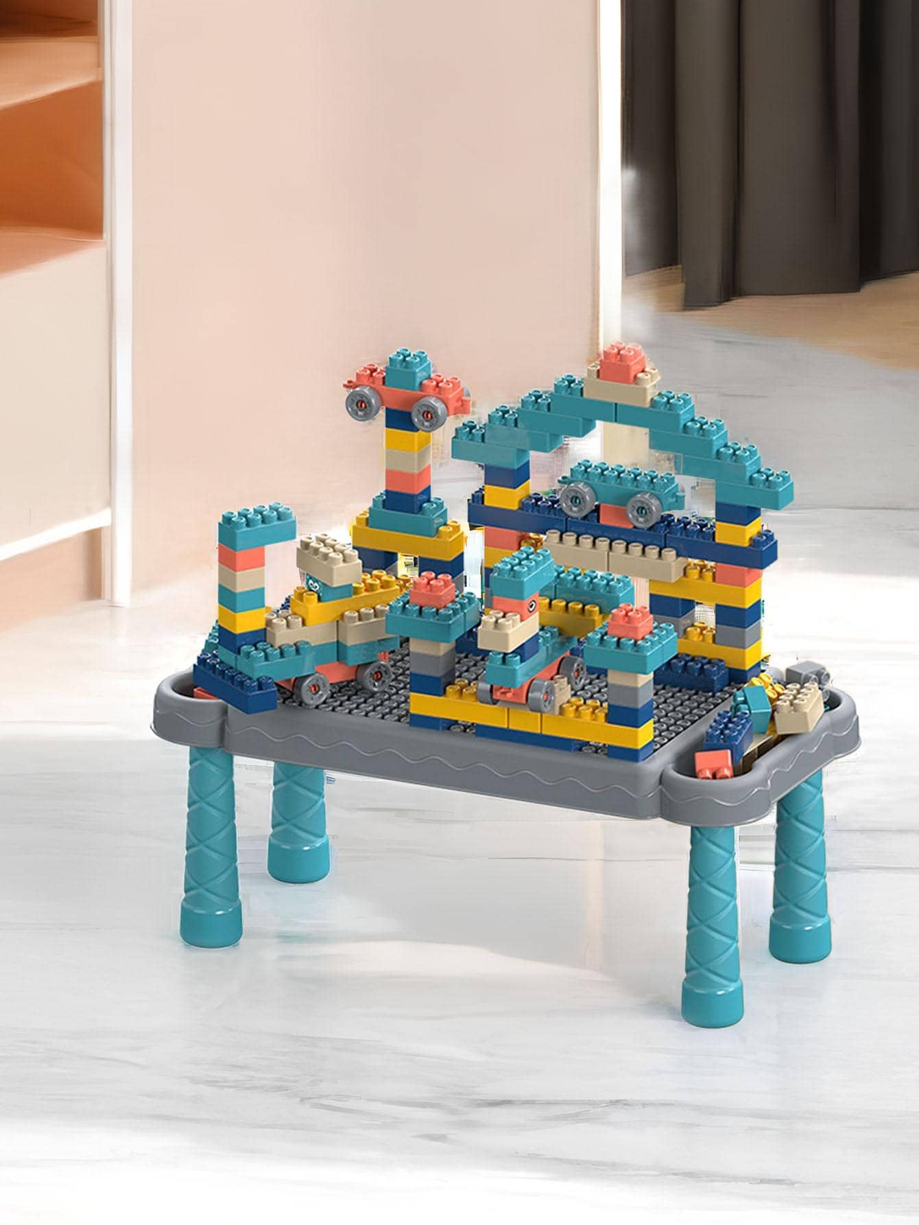 100pcs/set Plastic Building Block, Creative Car Design Puzzle For Gift - Multicolor - View 1