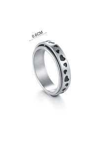 男士愛心細節戒指,適用於首飾類禮品和派對 - 彩色 - 查看 3