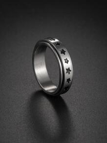 男士星星細節戒指,適用於首飾類禮品和派對 - 彩色 - 查看 2