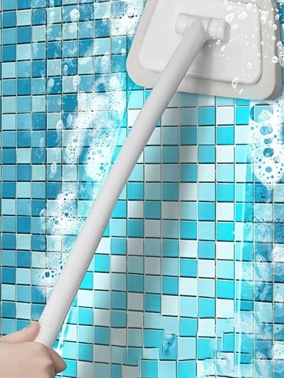 4 piezas Cepillo de limpieza con mango largo para bañera, baldosas de piso, baldosas cerámicas (1 cepillo + 3 cabezales de repuesto), cepillo de limpieza para inodoro, decoración de baño, decoración de otoño
