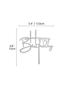 1入組字母設計蛋糕裝飾 - 銀色 - 查看 5