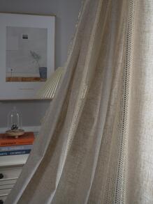 Tassel Decor Single Panel Curtain - Beige - View 5