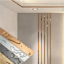 1 cuộn decal trang trí phẳng bằng thép không gỉ màu bạc, thích hợp để trang trí tường, trần nhà, gương trong phòng khách. - Bạc - Xem 3
