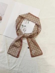 Polka Dot Skinny Scarf - Multicolor - View 1