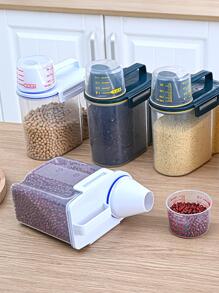 1入組食品儲物容器白色PP防潮儲糧瓶家用