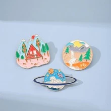 3 Cái/bộ Sáng Tạo Ngôi Sao Rừng Biển Thiết Kế Hợp Kim Thổ Cẩm Dành Cho Nam Nữ Cho Quần Áo Túi Trang Trí - Nhiều màu - Xem 1