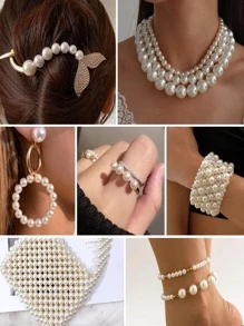 1 盒彩色穿线珍珠串珠，4/6/8/10 毫米珠宝制作套件珍珠串珠适用于手链项链珠宝制作工艺装饰 - 彩色 - 查看 4