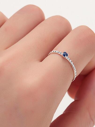 1pc Fashion Stainless Steel Cubic Zirconia Decor Ring For Women For Daily Life