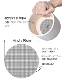 LAI FION 50 Cái/bộ Nhựa Hoa Lỗ Lưới Miếng Lót Đơn Giản Vòng Đen Chống Đất Chống Mất Lỗ Thoát Nước Màn Hình Cho Sân Vườn - màu đen - Xem 4