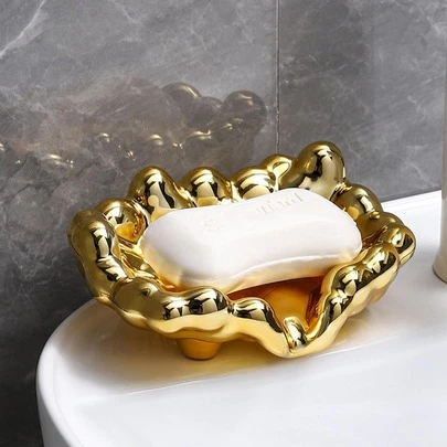 1pc Punch-Free Cloud Design Soap Dish Home Bathroom Decor Fall Decor Back To School