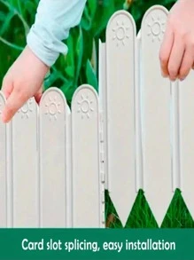 10 Cái/bộ PP Hàng Rào Trang Trí Sân Vườn Sáng Tạo Hoa Văn Mặt Trời Màu Xám Ngoài Trời Hàng Rào Sân Vườn Cho Rau Sân Bãi Cỏ - trắng - Xem 7