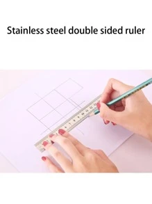 1 scale stainless steel ruler student stationery ruler drawing multi-functional steel ruler