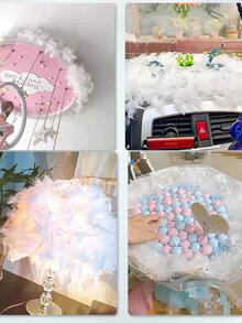 多色土耳其羽毛披肩裝飾 Diy 配件,適用於婚禮、派對和裝飾 - 淺藍色 - 查看 6