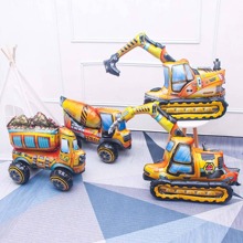 1pc Engineering Vehicle Design Playable Balloon, Creative Aluminum Balloon For Birthday Party,Christmas - Orange - View 3