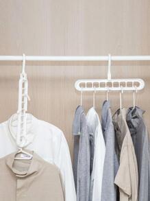 1入組塑膠衣架收納創意可旋轉可折疊衣架支架 - 白色 - 查看 2