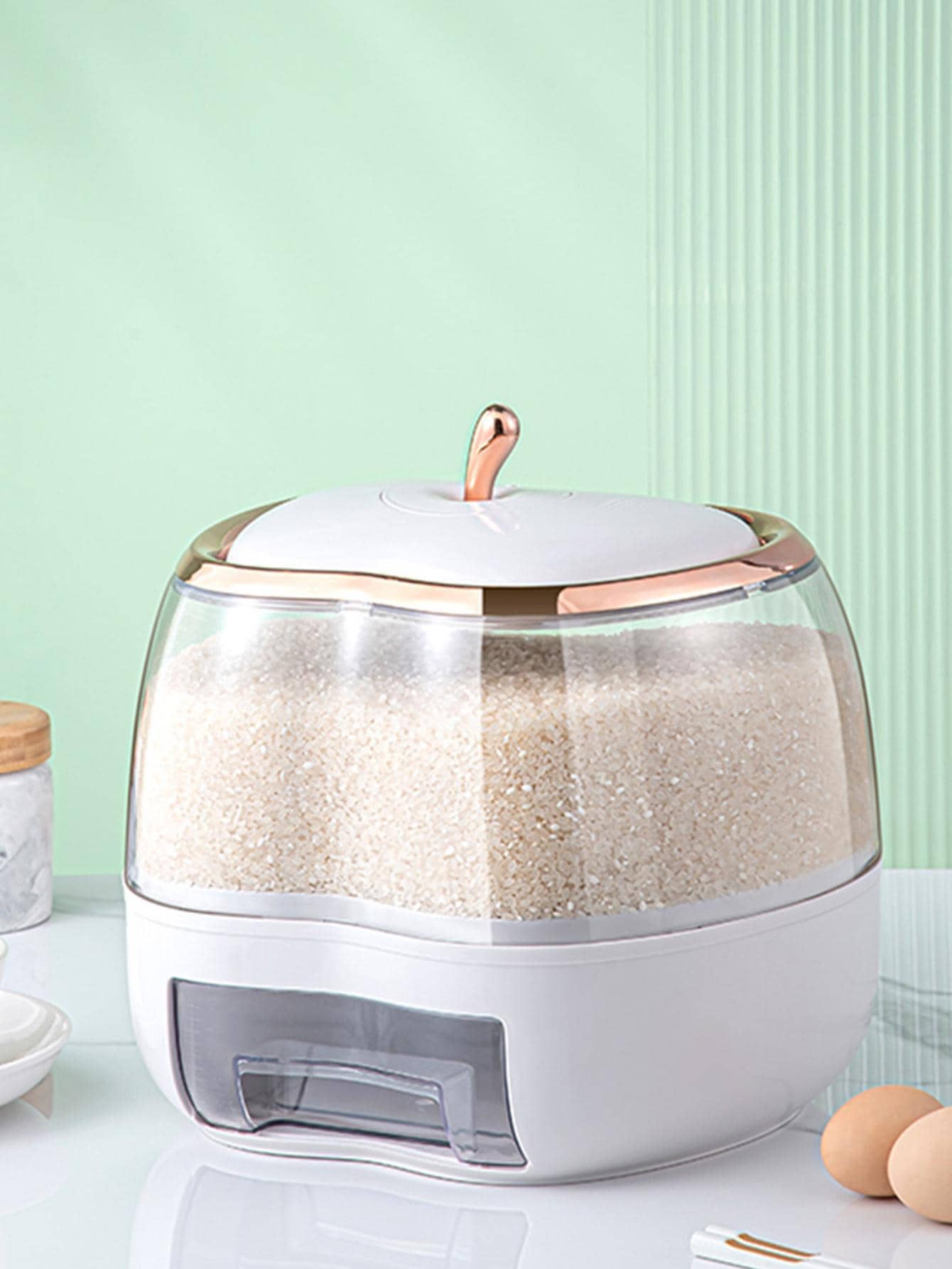 1pc Clear Moisture-proof Food Storage Box - White - View 1