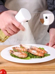1pc ABS Oil Sprayer, Nordic Transparent Pressurized Oil Spray Bottle For Kitchen - White - View 2