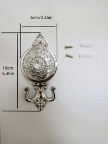 1入組水鑽裝飾窗簾擋板帶2入組螺絲和2入組擴張管 - 銀色 - 查看 3
