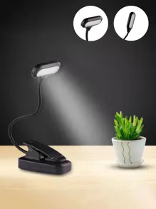 1 pieza de plástico Libro simple negro Luz de lectura con abrazadera para dormitorio - Negro - Ver 1