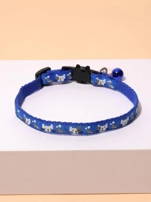 1pc Cartoon Cat Decor Pet Collar For Dogs And Cats - Blue - View 2