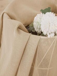 1 件时尚简约纯色亚麻薄纱窗帘 - 卡其色 - 查看 7