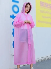 1 Áo Mưa EVA, Tối Giản Dây Rút Có Mũ Di Động Dùng Một Lần Áo Mưa Poncho Áo Khoác Ngoài Trời - Màu xanh lam - Xem 3