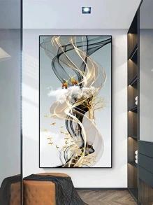 抽象圖案無框畫 - 米色 - 查看 4