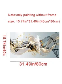 抽象圖案無框畫 - 米色 - 查看 5