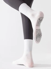 5 đôi thể thao ngoài trời, tất tập yoga cho nữ có tay cầm và dây đeo chống trượt, lý tưởng cho Pilates, Barre thuần túy, múa ba lê, khiêu vũ, tập luyện chân trần - Đen và trắng - Xem 3