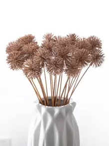 12/24 Stück künstliche Pflanze, Löwenzahn künstliche Blumen, künstliche Plastik Igelkugel Blume weiß braun, Fake Pflanze Heim Wohnzimmer Esszimmer Tischdekoration Weihnachtsartikel