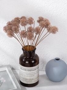 12/24 Stück künstliche Pflanze, Löwenzahn künstliche Blumen, künstliche Plastik Igelkugel Blume weiß braun, Fake Pflanze Heim Wohnzimmer Esszimmer Tischdekoration Weihnachtsartikel