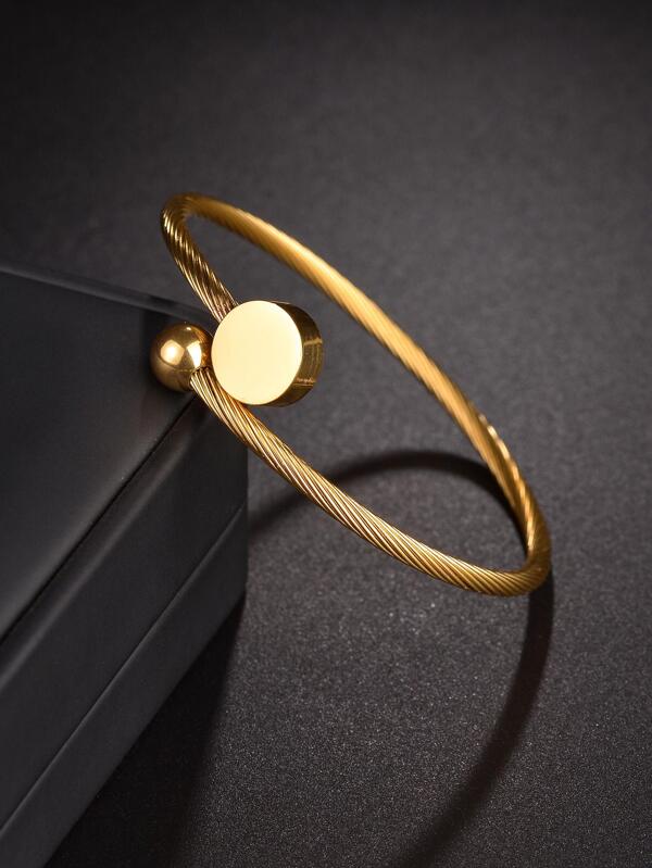 قطعة واحدة مبسط بديكور دائري محكم تفاصيل سوار مفتوح للرجال الزخرفة اليومية , الى مجوهرات هدية و حفلة