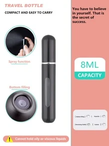 旅行香水分配瓶，节省空间的空香水分配器，可再填充香水喷雾瓶，空化妆品容器情人节礼物女性礼物女孩礼物女友礼物 - 黑色 - 查看 4