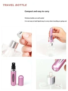 旅行香水分配瓶，节省空间的空香水分配器，可再填充香水喷雾瓶，空化妆品容器情人节礼物女性礼物女孩礼物女友礼物 - 黑色 - 查看 3