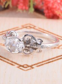 1 Máy Tính Quyến Rũ Đá Trang Trí Nhẫn Cho Nữ Cho Tiệc Cưới Trang Sức Lễ Tình Nhân Quà Tặng - Bạc - Xem 4