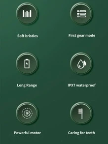 1pc PP Electric Toothbrush With 5pcs Toothbrush Head, Simple Green Soft Waterproof Automatic Toothbrush For Bathroom - Green - View 3