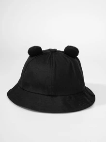 1入組男士卡通青蛙設計可愛漁夫帽 - 黑色 - 查看 4