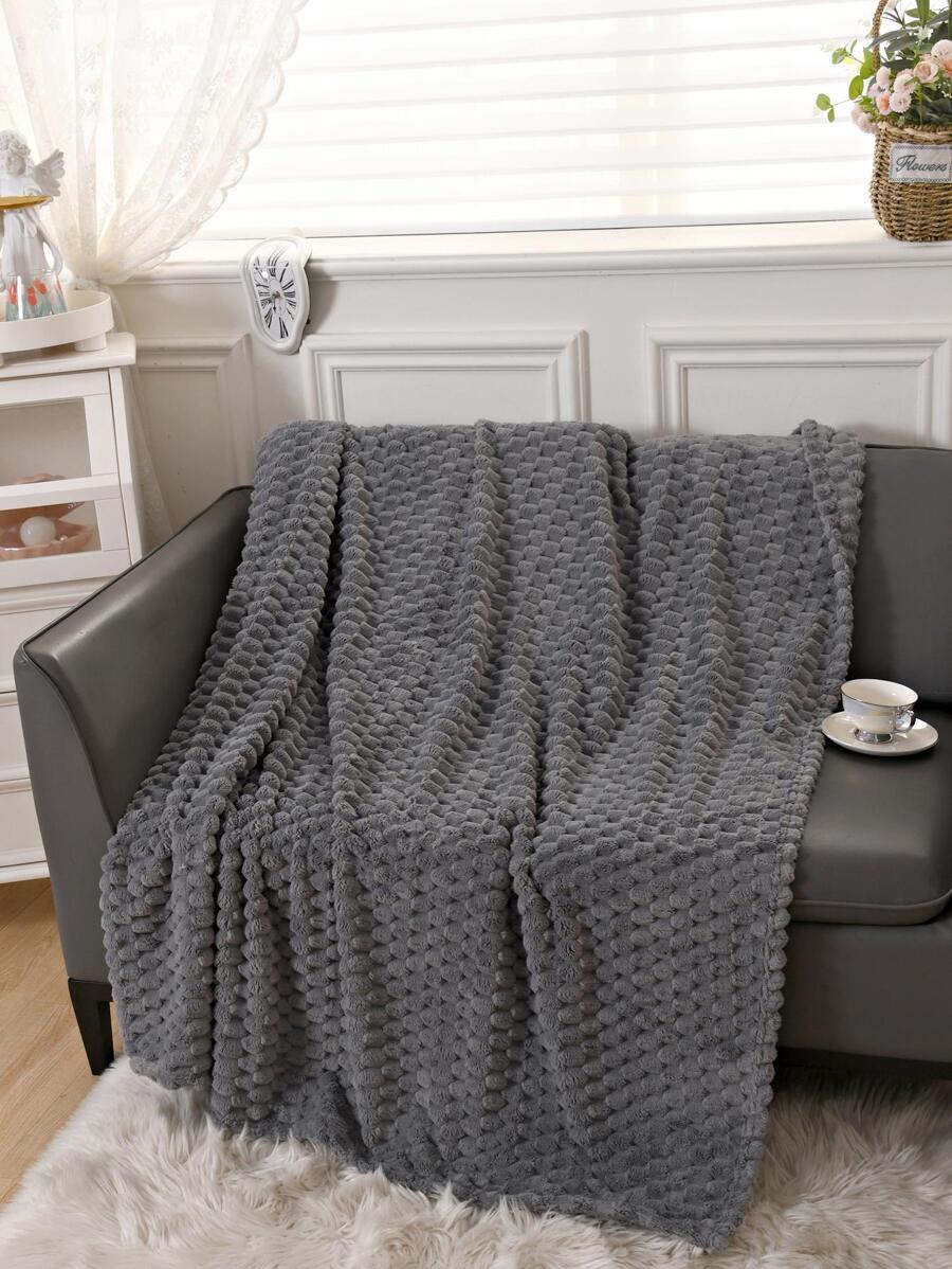 1 chiếc Chăn Trơn, Chăn Ấm Nỉ Đơn Giản Cho Gia Đình - Màu xám đen - Xem 1