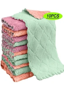 10入組/套混色清潔現代滌綸吸水清潔抹布 - 彩色 - 查看 1