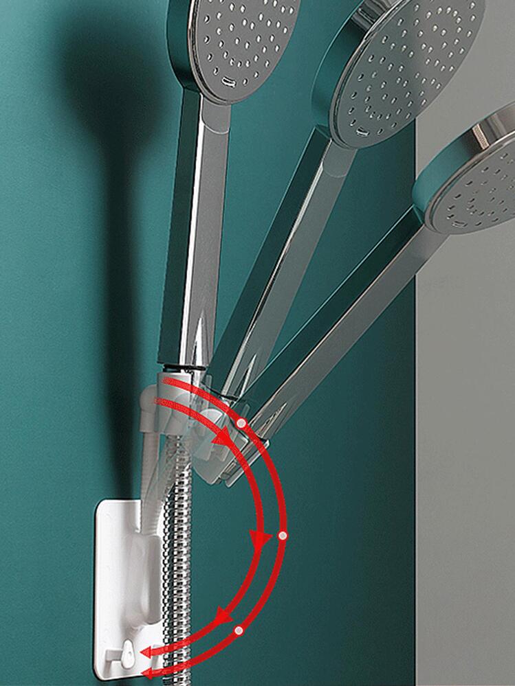 1个壁挂式淋浴喷头支架浴室配件 - 白色 - 查看 7