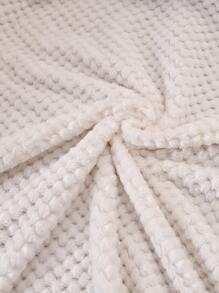 1入組素色絨球裝飾蓋毯家用簡約絨布蓋毯