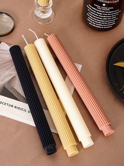 1pc Plastic Candle Mold, Minimalist Clear Textured DIY Candle Mould For Candle Making