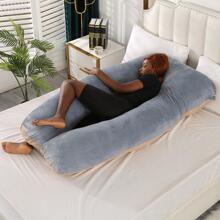 1pc Crystal Plush Double Color Light Blue Gray Maternity Pillow (Couple Pillow), Bedding, Pillows For Bed, Home - Camel - View 6