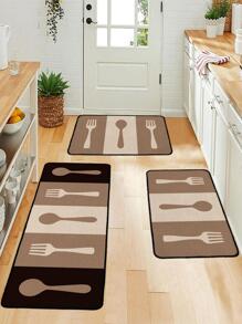 1入組刀具圖案現代滌綸廚房墊 - 彩色 - 查看 1